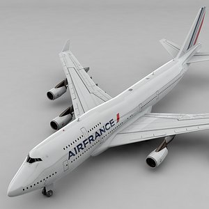 3D boeing 747 air france model
