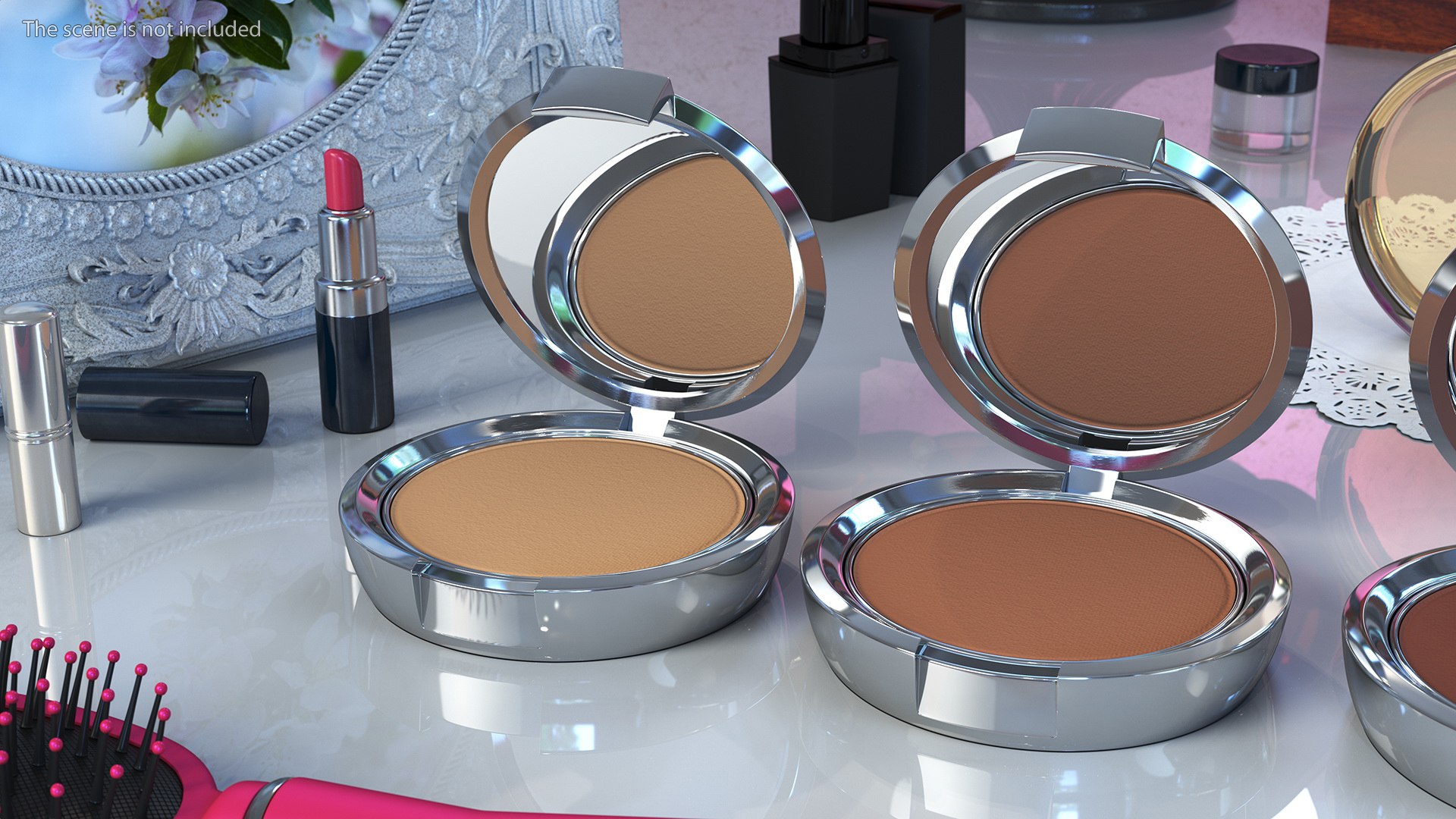 Compact Face Powder Cosmetics Set Model - TurboSquid 2206393