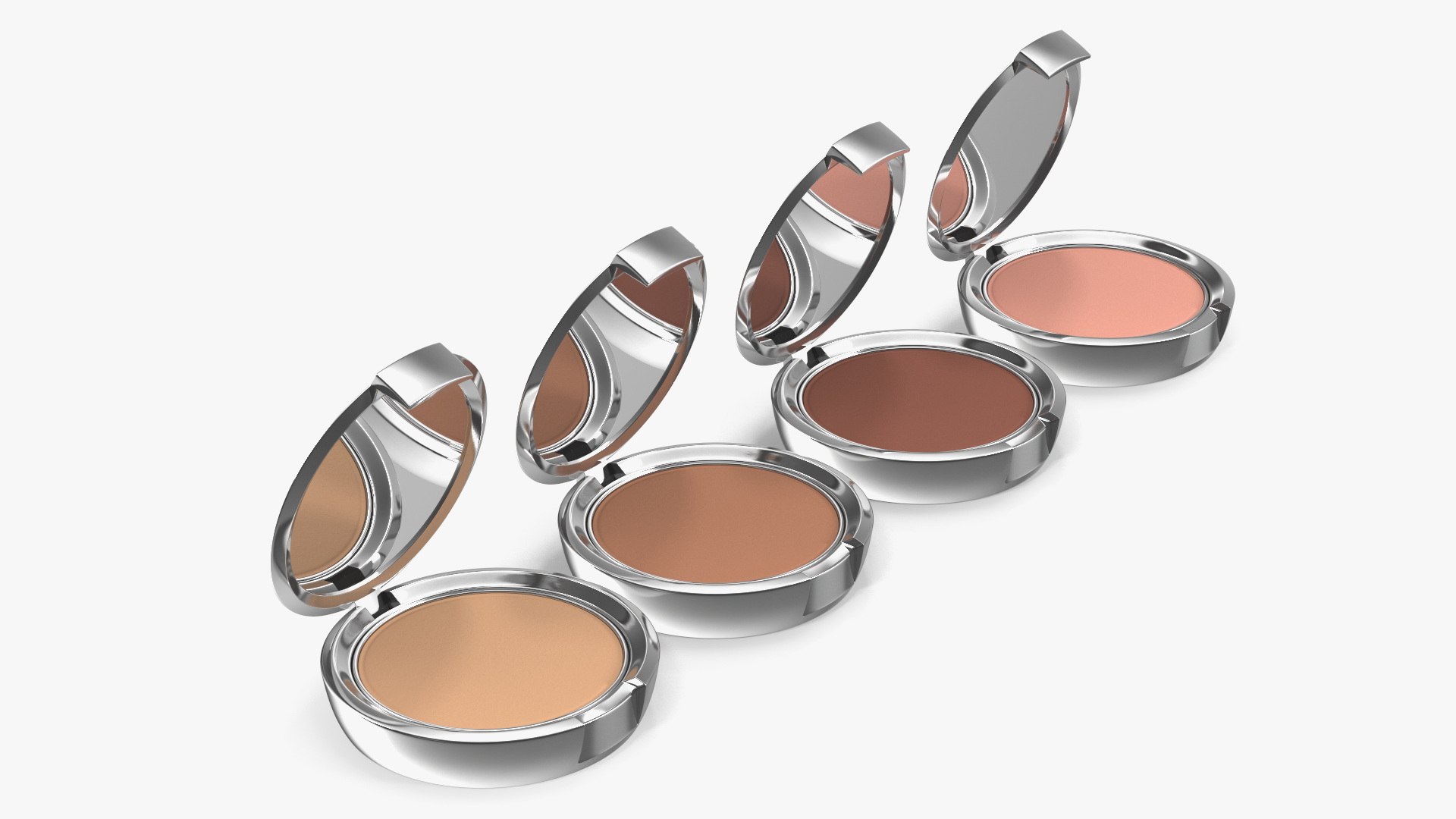 Compact Face Powder Cosmetics Set 3D model preview