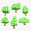 Arbres de dessin animé - pack de six