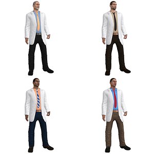 pack rigged doctor 3d model