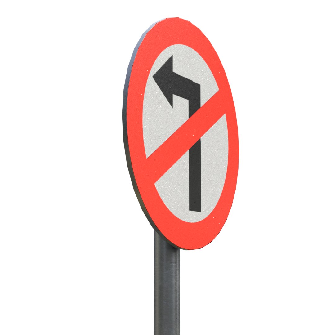 3D left roadsign - TurboSquid 1532470