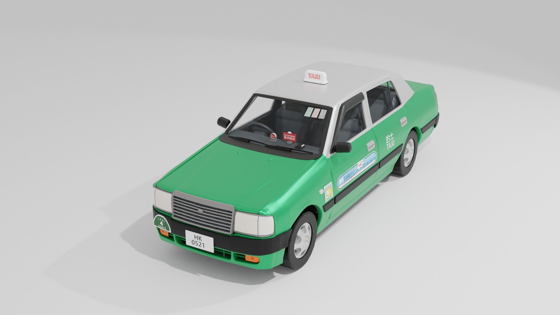 Hong Kong Green Taxi 3D Model - TurboSquid 1950485