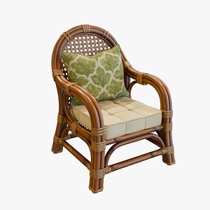 3D Rattan Chair - Asian Tropical Collection Interior A