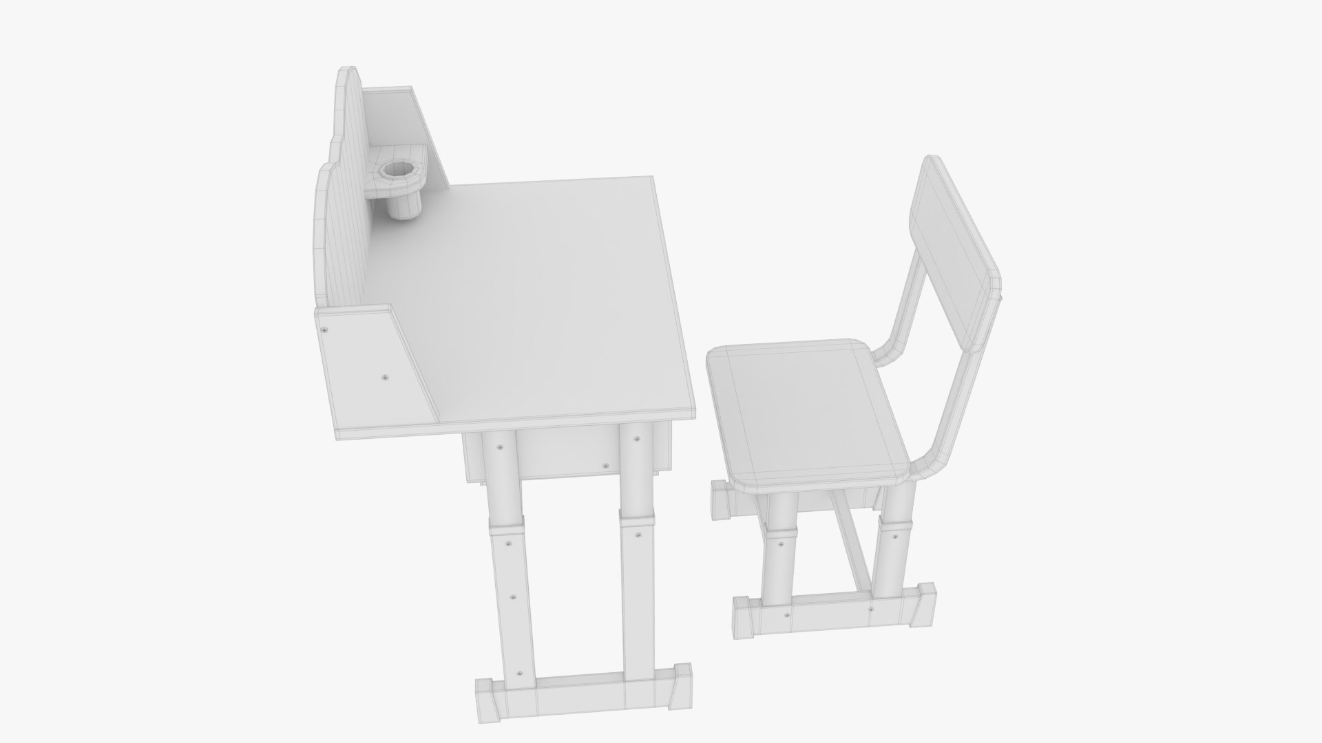 3D School Study Table and Chair - TurboSquid 1978653