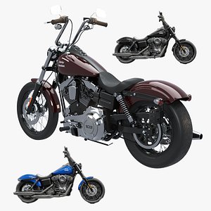 Harley-Davidson Street Bob 2017 Motorcycle 3D Model