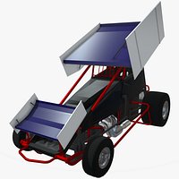 Dirt Sprintcar - Rigged to Unreal  Unity