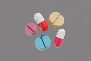 3D Simple Pills Pack Medicine model