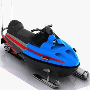 cartoon snowmobile snow 3d model