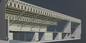 Warehouse in section cut 3D