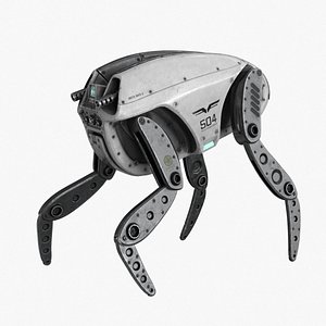 Sci Fi Robot Droid 4 colors Rigged