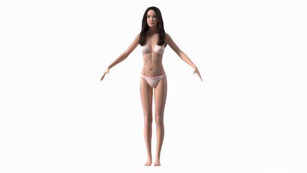 3D Chinese Woman Lingerie T-pose - TurboSquid 1845132
