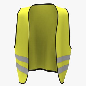yellow road security jacket 3d model