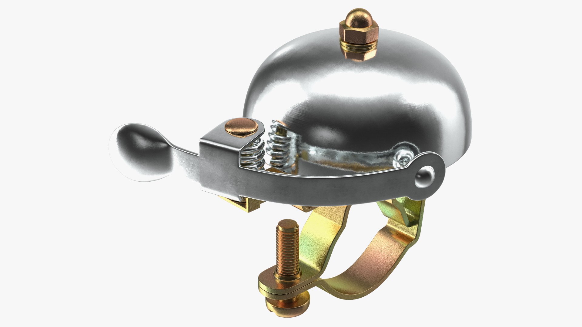 Retro Bicycle Bell Stainless Steel 3D model preview