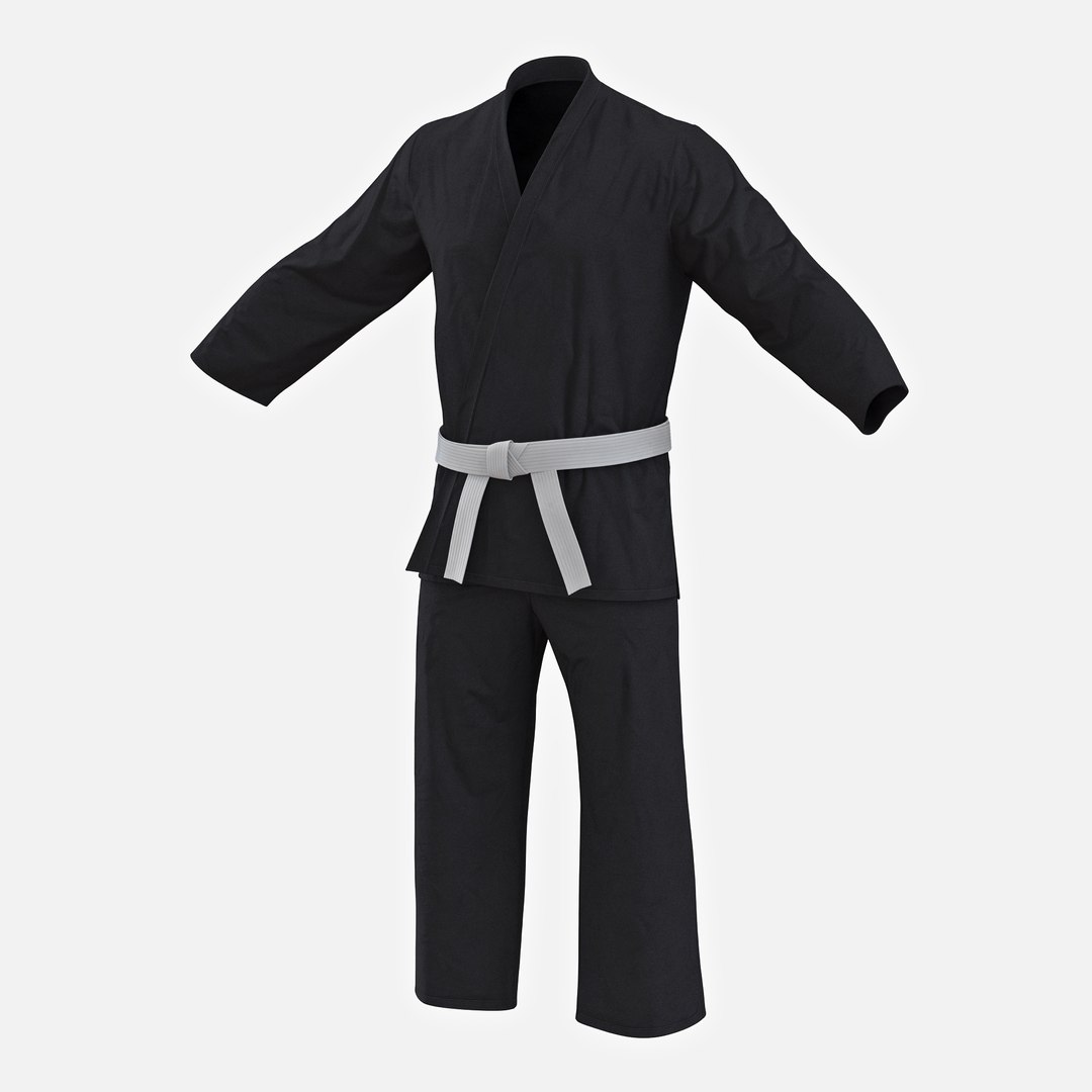 Karate Black Suit 3D Model 3D model preview