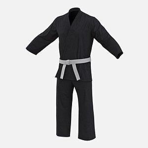 Karate Black Suit 3D Model