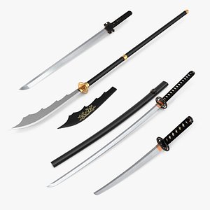 japanese swords japan 3D model