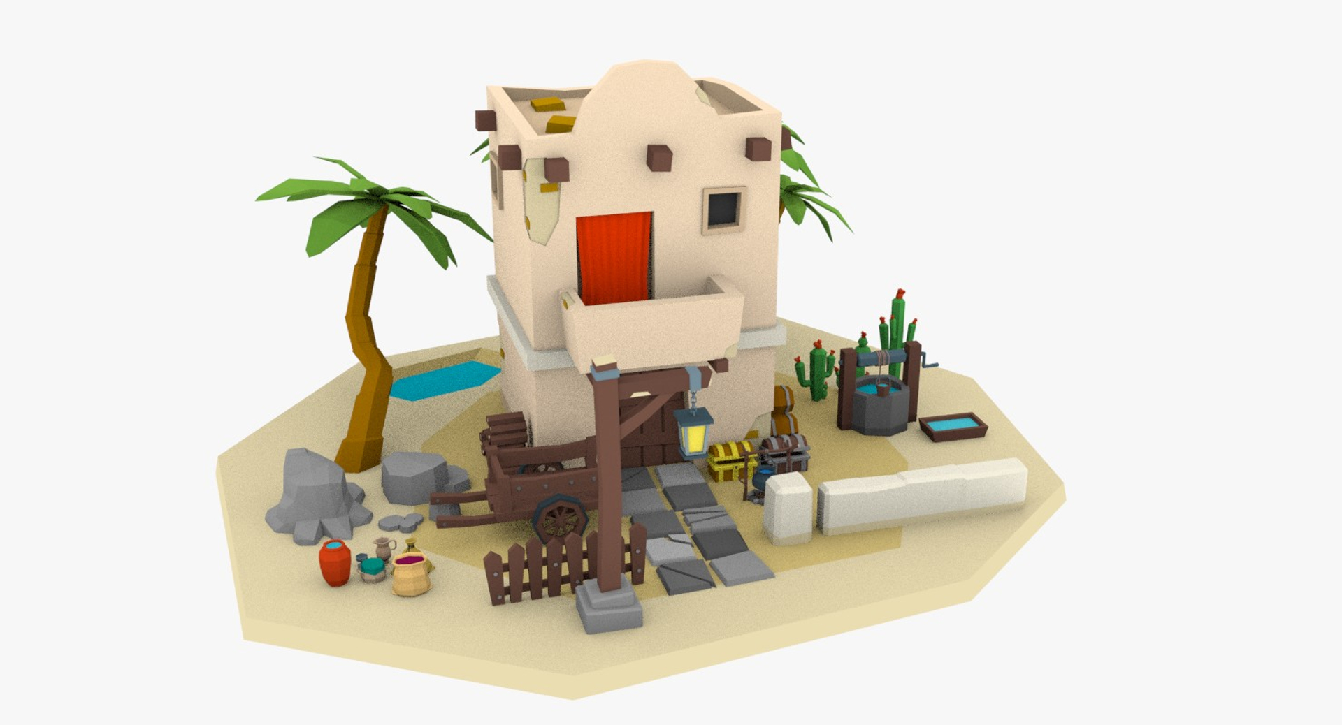 Desert Building Model - TurboSquid 1164536