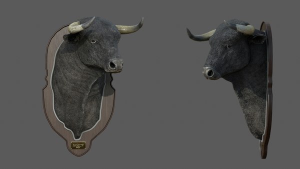 spanish bull head trophy 3D model