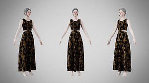 Dress 31 Golden Noir Velvet