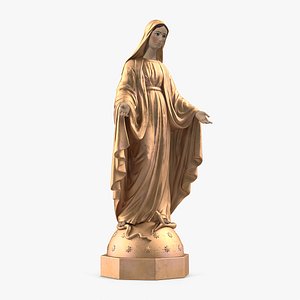 madonna virgin mary golden 3D model