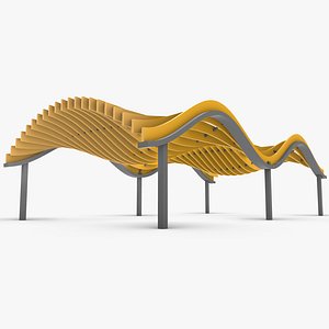 Wavy Structure Landscape Pergola-01