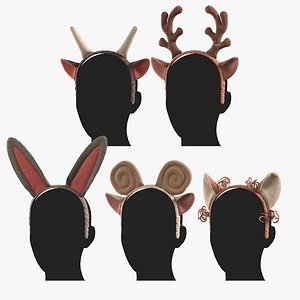 3D 5 fabric animal horn headband model