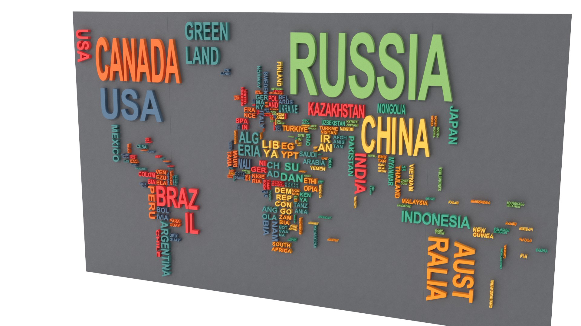Typography Map Model - TurboSquid 2460184