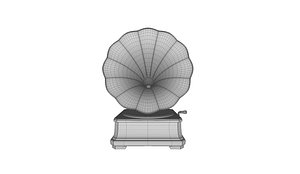 3D old gramophone phonograph