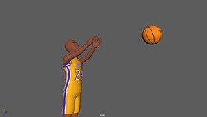Basketball Over Head Pass Animation with Character