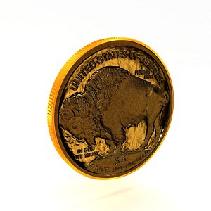 American Buffalo  5 tenth ounce proof coin 2008 3D model