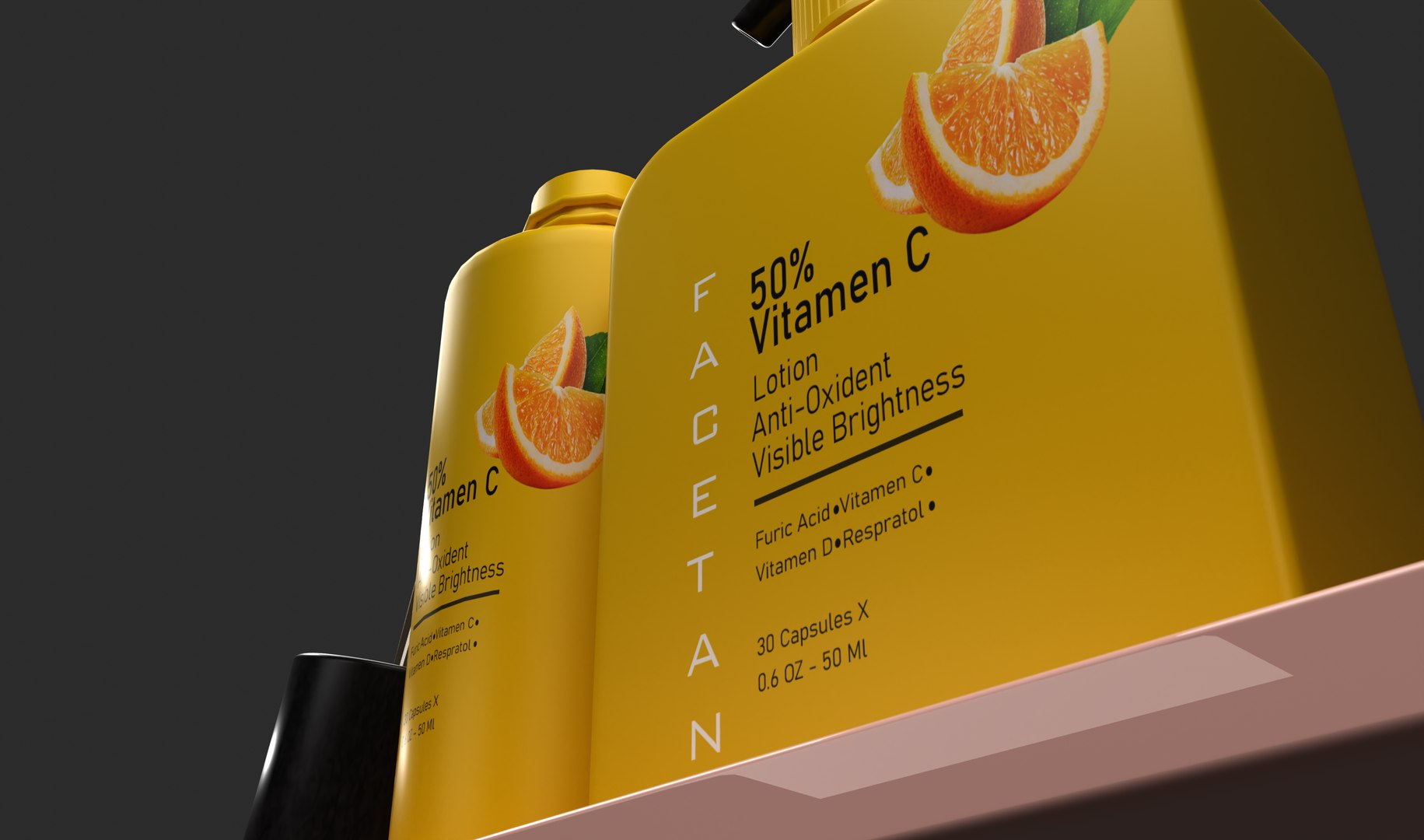3D Model High Poly Cosmetic Lotion Product With Packaging Design ...