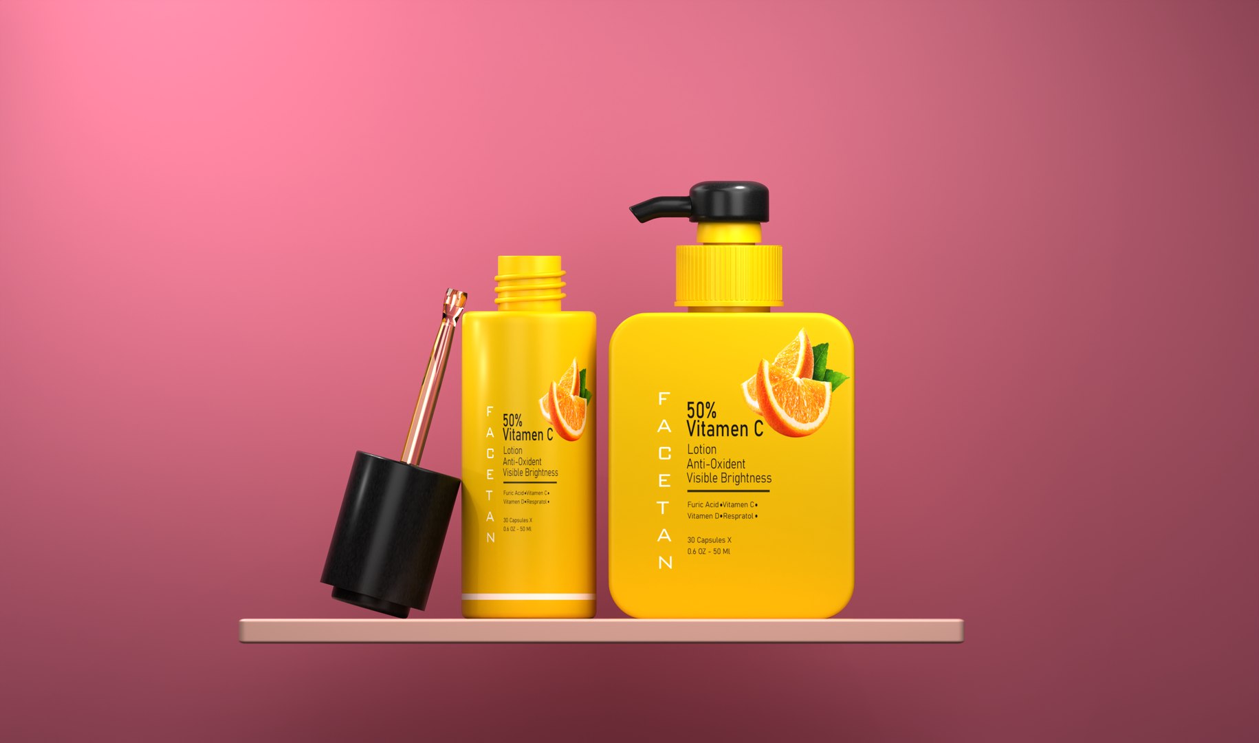 3D Model High Poly Cosmetic Lotion Product With Packaging Design ...