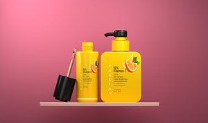 3D model High poly cosmetic Lotion product with packaging design