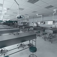 Anatomy Laboratory with Dissection Tables