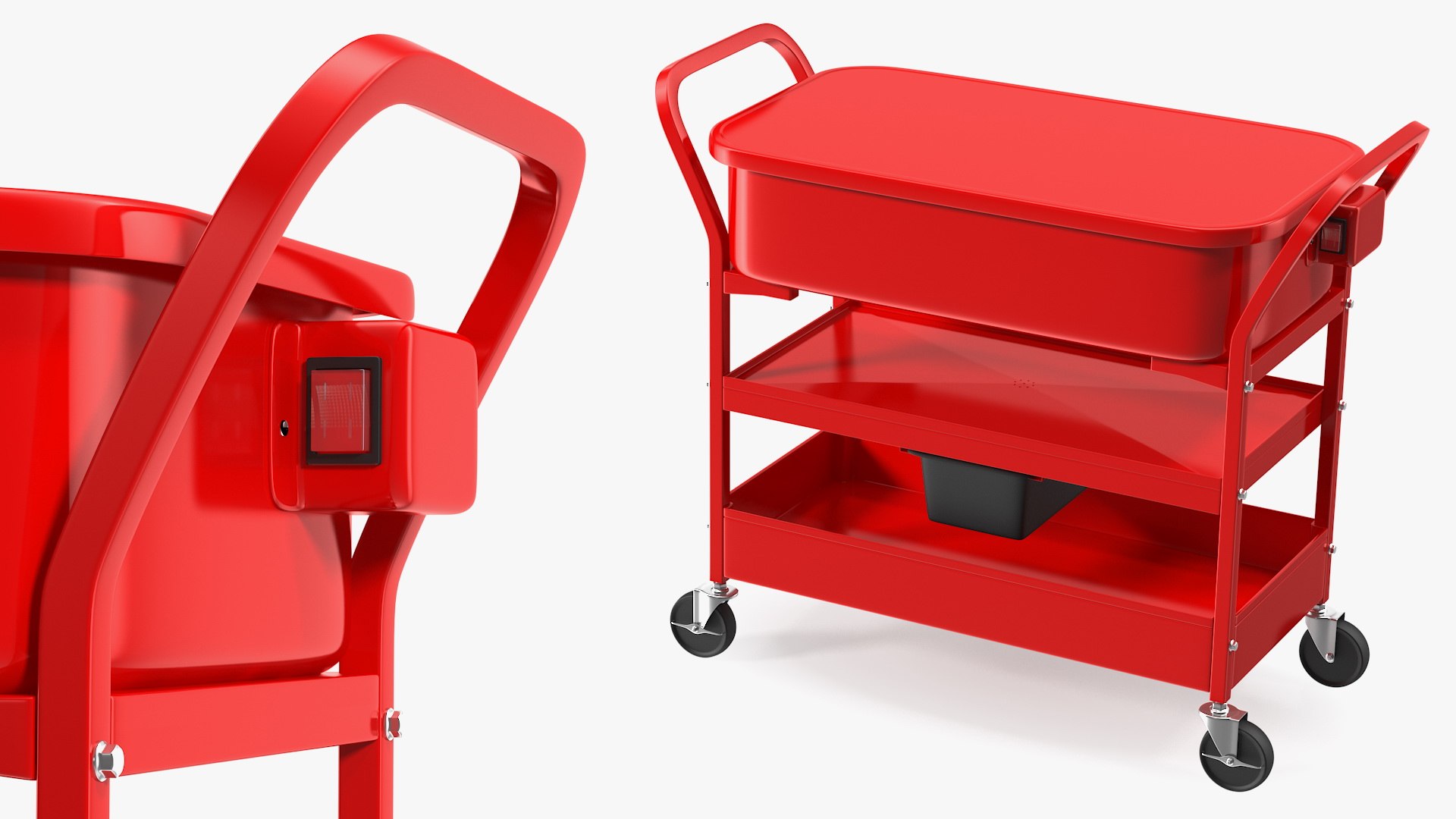 Goplus 20 Gallon Mobile Parts Washer Cart 3D model preview