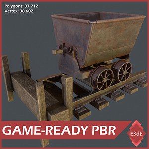 mining cart railway 3D