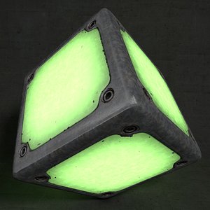 3d model glowing cube