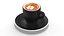 3D Espresso Cup with Saucer and Latte Art