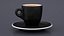 3D Espresso Cup with Saucer and Latte Art