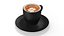 3D Espresso Cup with Saucer and Latte Art