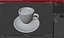 3D Espresso Cup with Saucer and Latte Art