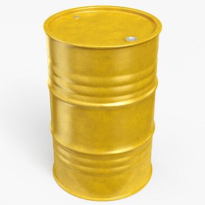 Metal Barrel Clean Yellow 3D model
