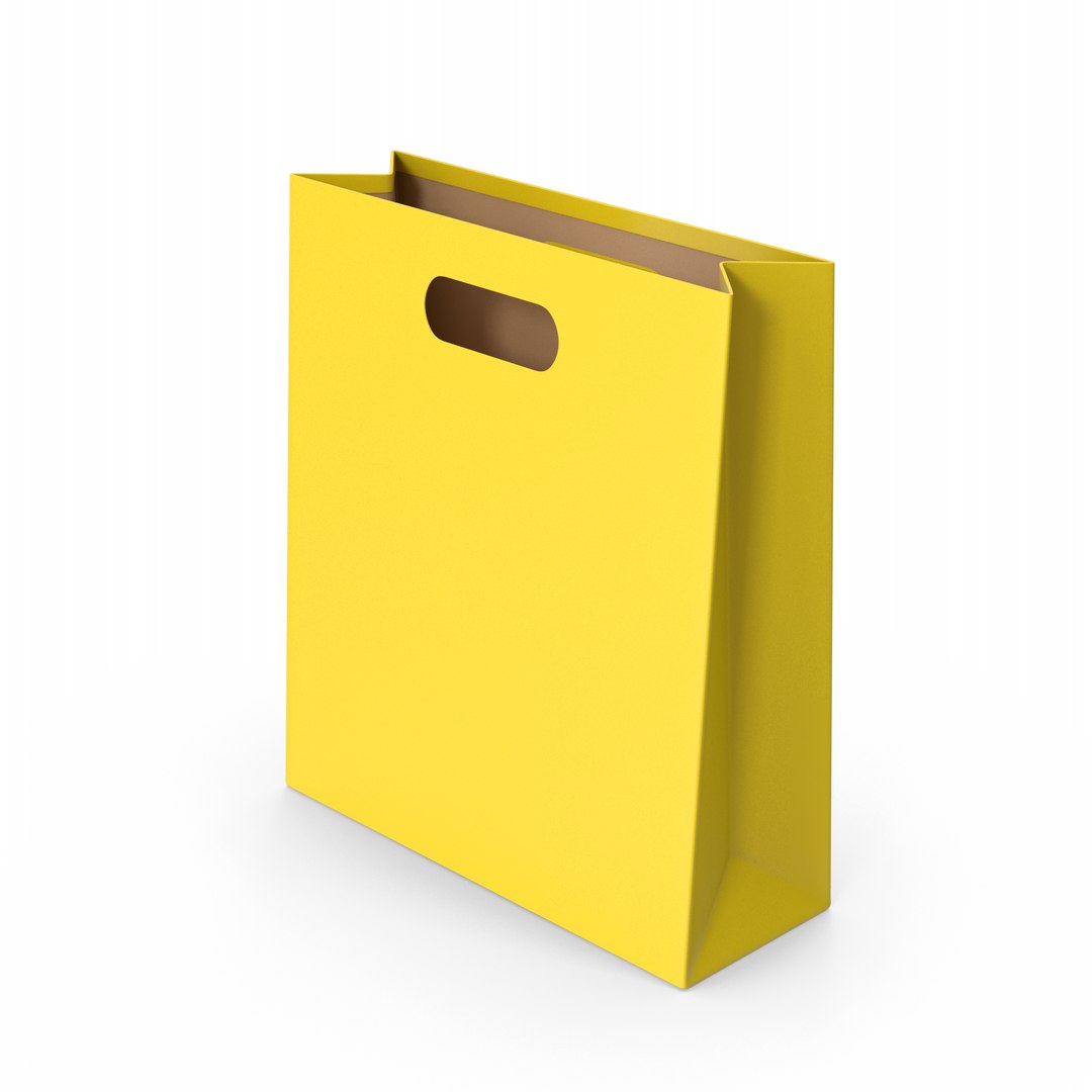 Yellow Paper Bag model TurboSquid 2042191