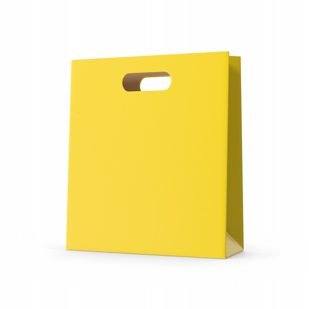 Yellow Paper Bag model TurboSquid 2042191