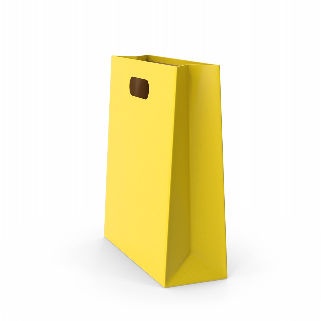 Yellow Paper Bag model TurboSquid 2042191