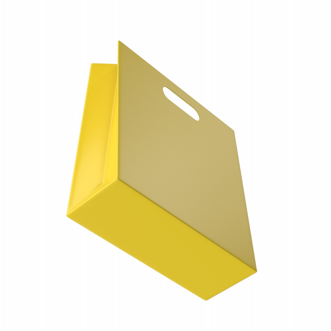 Yellow Paper Bag model TurboSquid 2042191