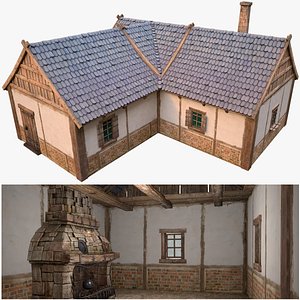 3D Medieval House 1 Cottage model