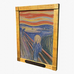 Orignial Wood Frame for The Scream by Edvard Munch 3D model