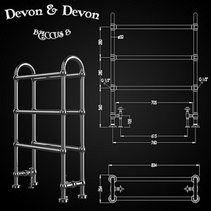 3D model heated towel rails devon